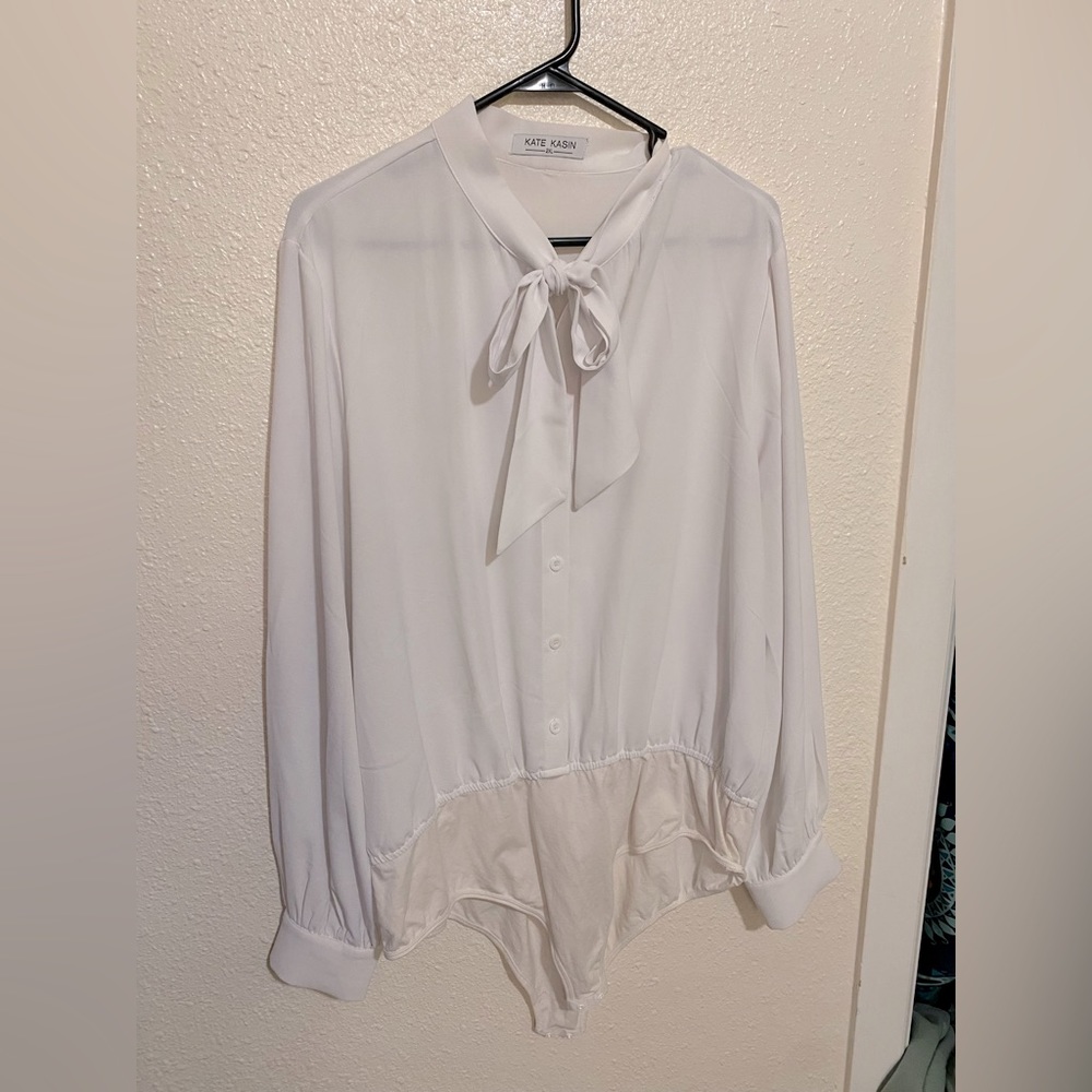 Kate Kasin blouse/ bodysuit, professional secretary style